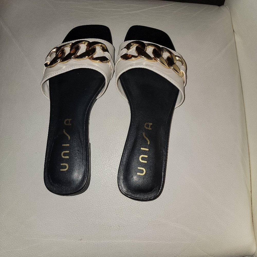 Black Woman's Sandals w/ Gold Accents